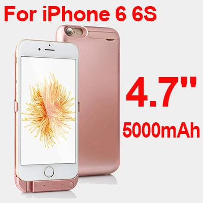 6 rosy gold 5000mAh 8000 мАч для iphone 6 6s plus, чехол для аккумулятора, чехол для аккумулятора 5000 мАч для iphone 6 6s, внешний чехол для зарядки s, чехол - Цвет: 6 rosy gold 5000mAh