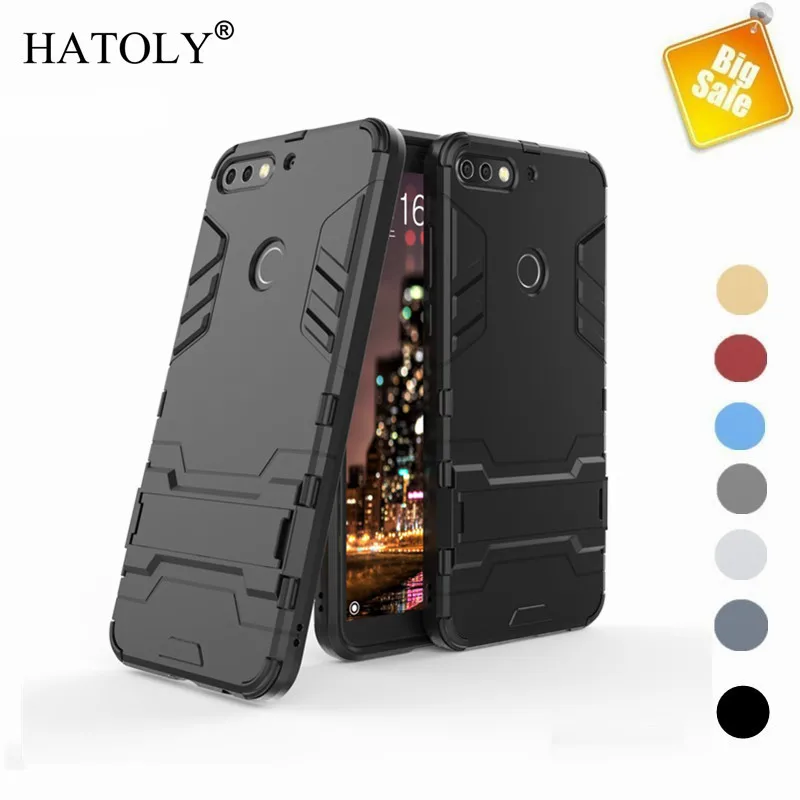 

For Cover Huawei Y7 Prime 2018 Case Shockproof Armor Cover For Honor 7C Silicone Anti-Knock Stand Phone Bumper Case For Honor 7C