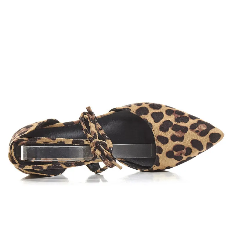 33 43 леопардовая обувь на среднем каблуке женские туфли лодочки Женская Осенняя