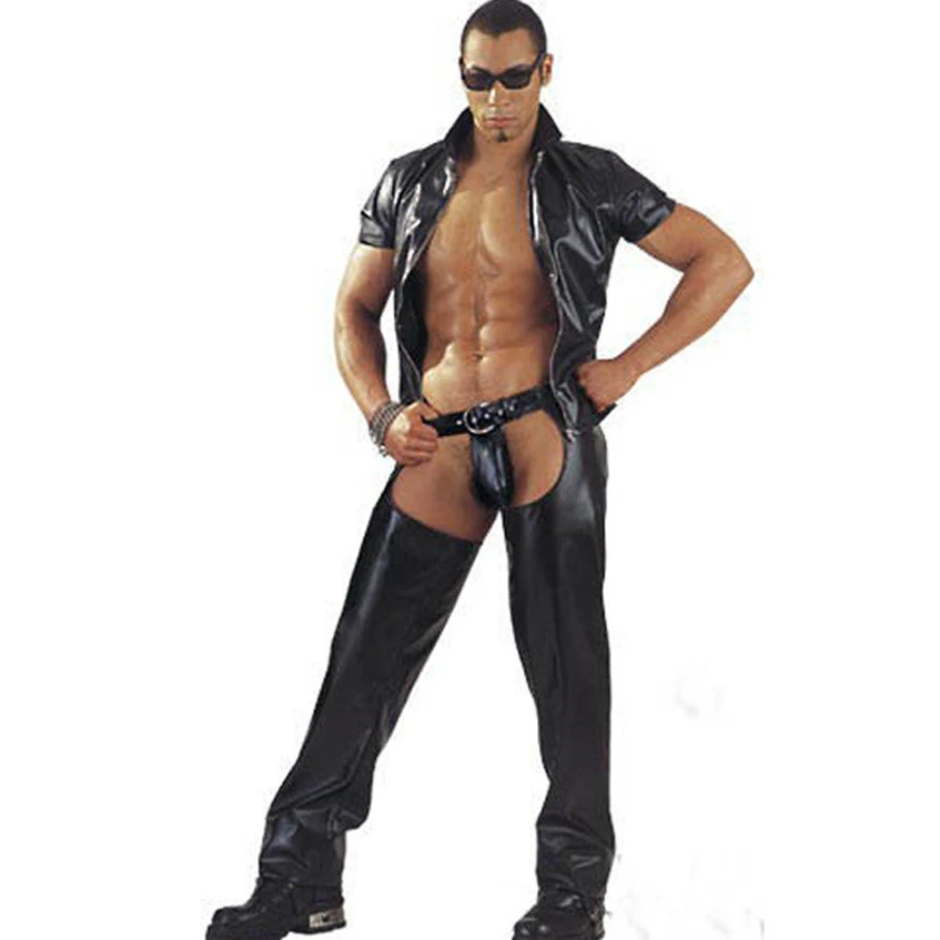 Комбинезон мужской эротический из искусственной кожи пикантная ночная рубашка