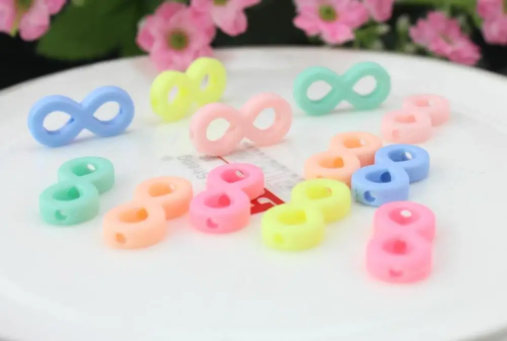 

set of 300pcs 21x10x4mm mixed colors 8 connector Spacer ,acrylic beads for jewelry making scrapbooking yz0097