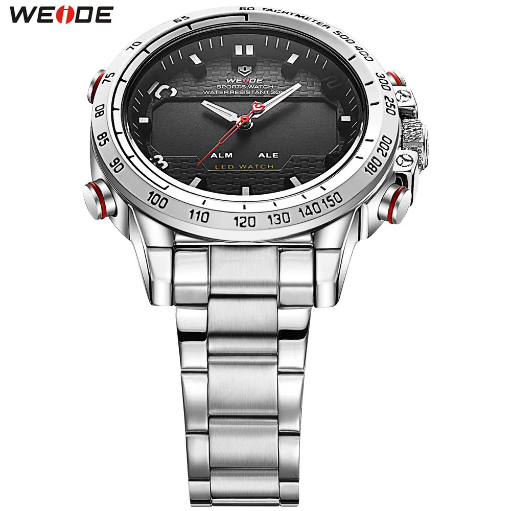 Часы WEIDE мужские спортивные светодиодные цифровые кварцевые со стальным