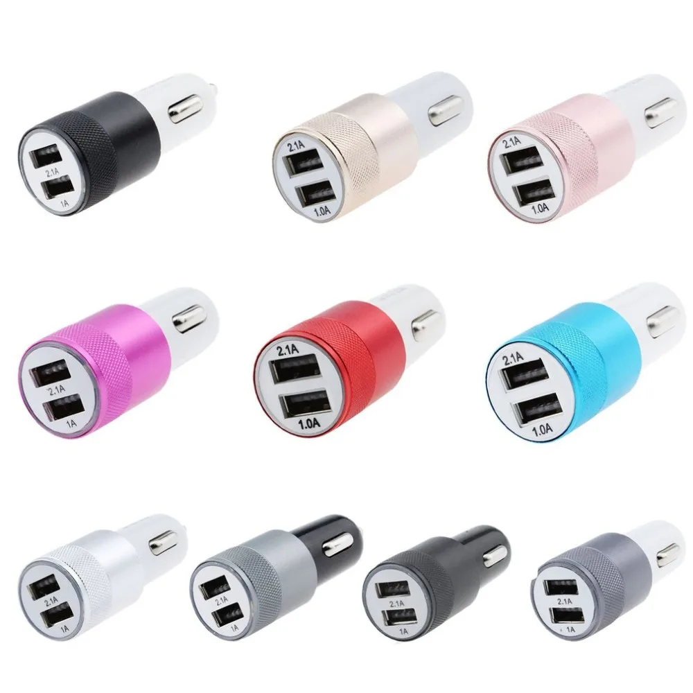 Мини 2 Порты и разъёмы зарядных порта USB для автомобиля Зарядное устройство 2.1A