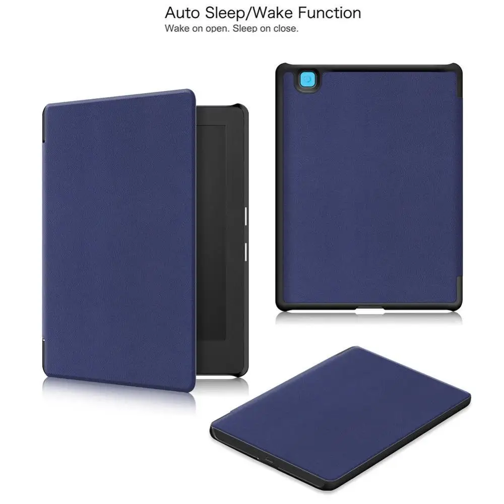 Deep Blue Ультра-тонкий умный кожаный чехол для Kobo Aura H2O Edition 2 6," дюймов читалка - Цвет: Deep Blue