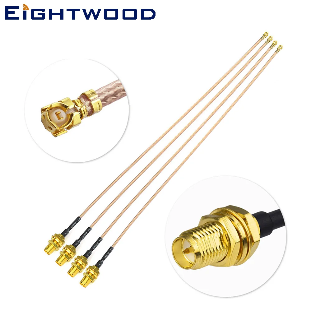 Eightwood RF кабель U.FL(IPEX/IPX) Mini PCI to RP SMA женский Wi Fi коаксиальный RG178 с низким уровнем