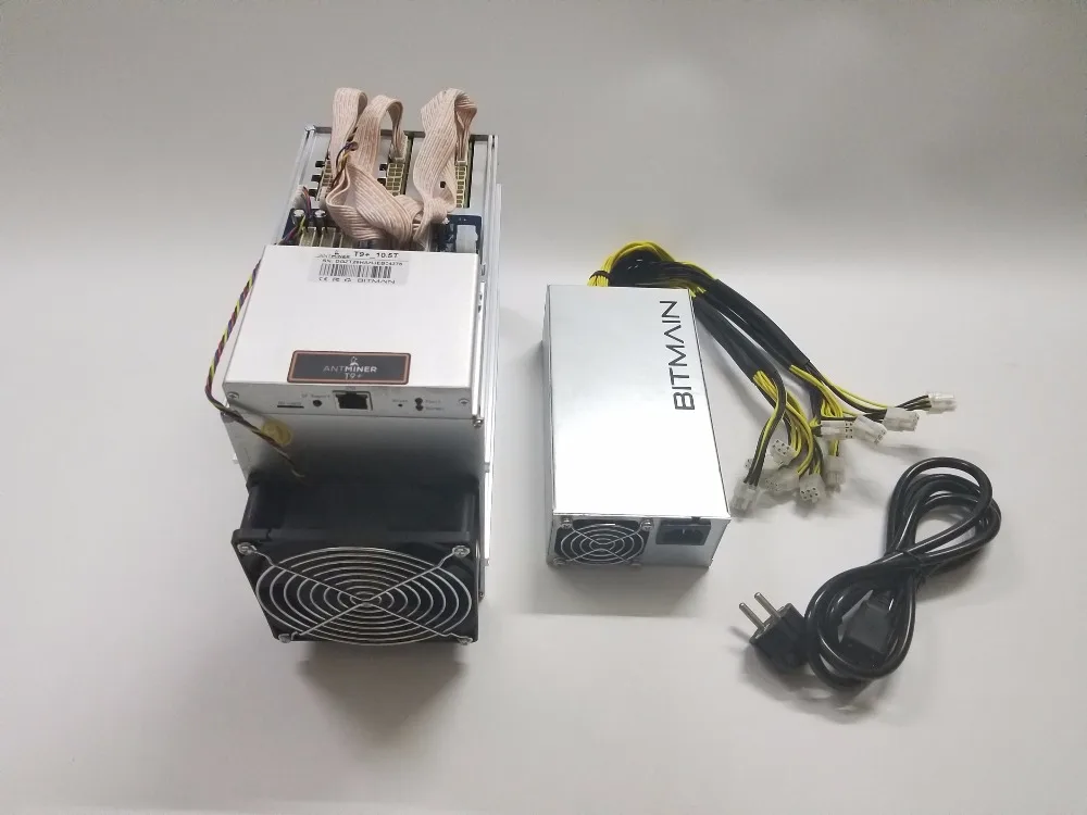 Б/у AntMiner T9 10,5 T ASIC Майнер для биткойнов BCH Miner 16nm BTC Mining machine 10500G с PSU(источник питания BITMAIN
