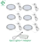 Светодиодные светильники для шкафа, 2,5 Вт, ультратонкие круглые декоративные светильники для дома, кухни, подвесной шкаф, освещение для мебели