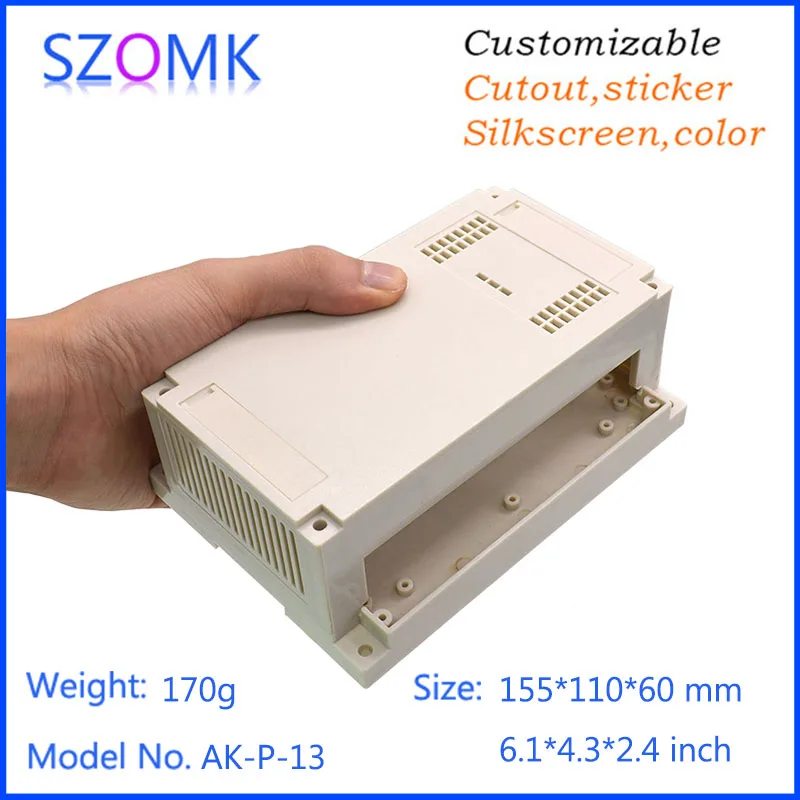 (1 шт.) din рейка Пластиковая распределительная коробка plc электронный корпус 155*110*60