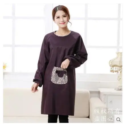 

Home kitchen long-sleeved aprons waterproof anti-oil adult gown men and women anti-wear sleeves integrated fashion