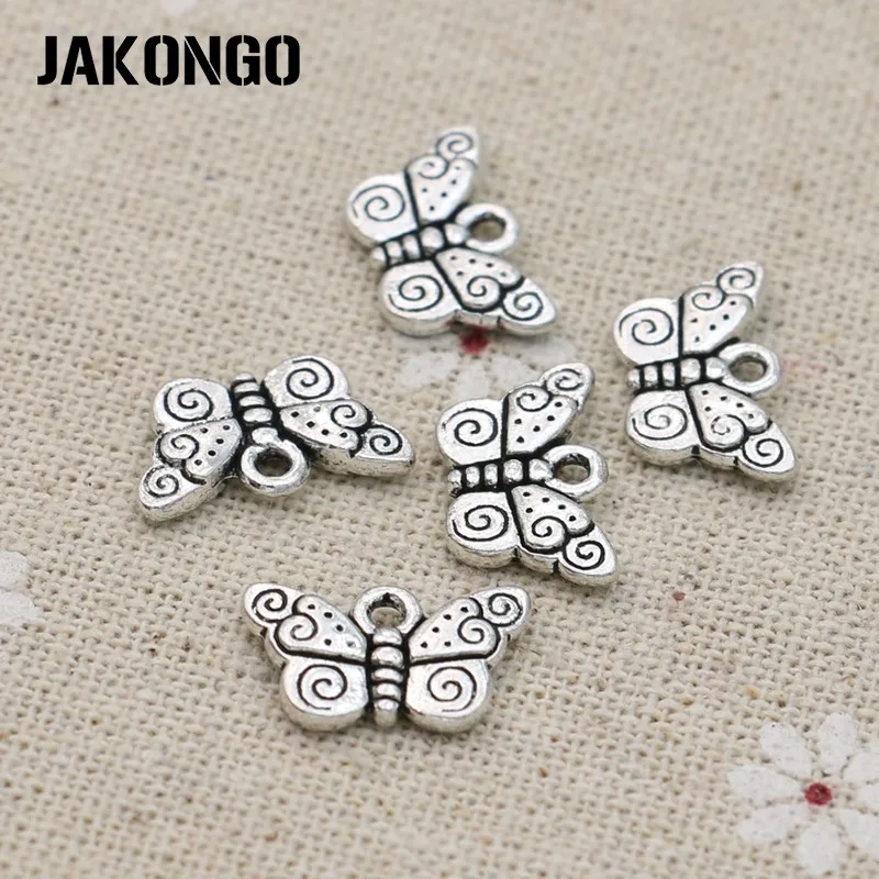 JAKONGO 15 шт. подвески бабочки античные серебряные Подвески для изготовления