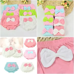 1 шт., 4 цвета, хлопковые трусы с большим бантом для младенцев