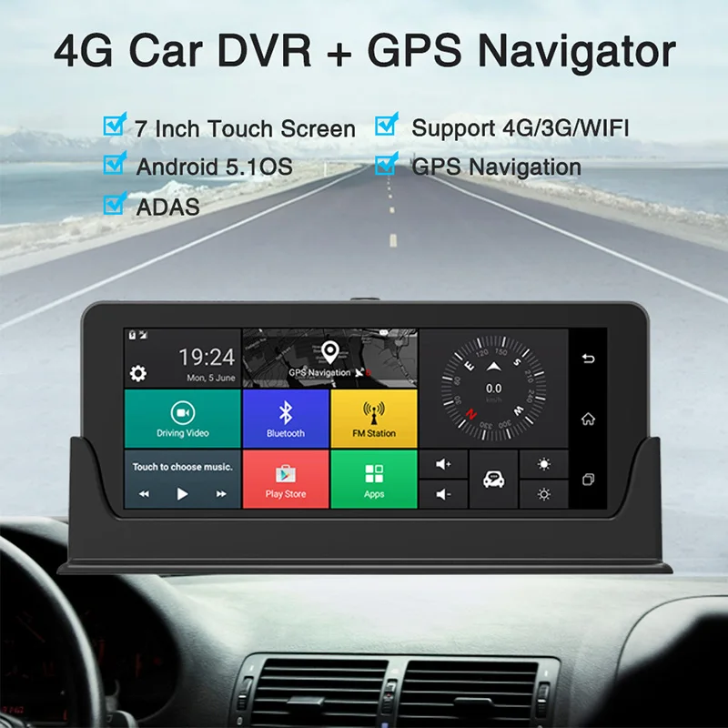 AfmoDVR Автомобильный dvr gps 4 г 7 &quotAndroid 5 1 камера автомобиля Wi Fi 1080 P регистраторы видео