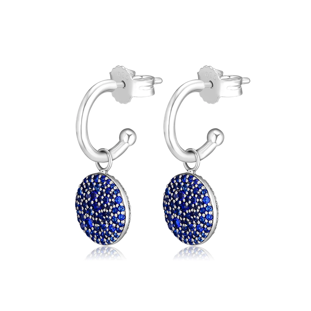 

Classic Elegance Earring with Royal Blue Crystal 100% 925 Sterling-Silver-Jewelry Free Shipping