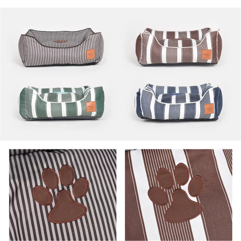 Новое поступление Классический Полосатый Дом собак мягкая собака кровати ткань