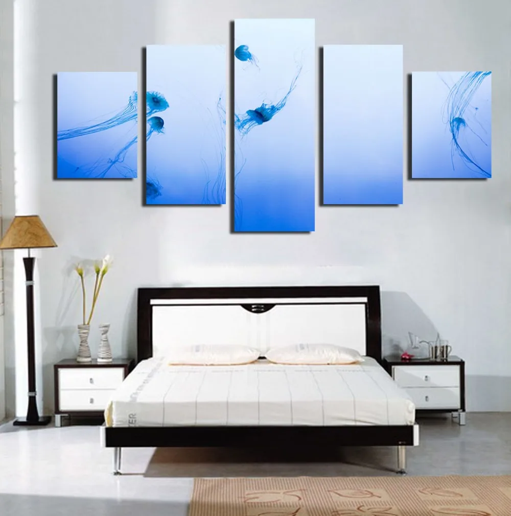 

CLSTROSE Print Animal Under the River Small Blue Canvas Painting Wall Art Home Decor Painting On The Wall For Living Room