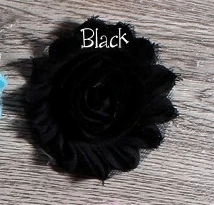 Black 10 шт./лот 2," 19 цветов модные шикарные потрепанные шифоновые цветы для детей аксессуары для волос 3D потертая Ткань Цветы для головной повязки - Цвет: Black