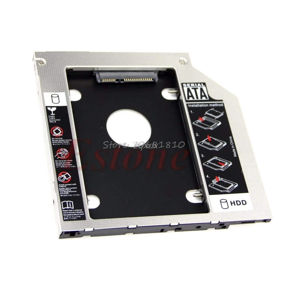 1 шт. Универсальный 9,5 мм 2," SATA 2nd HDD Жесткий Драйвер Caddy для CD DVD Оптический отсек и Прямая поставка