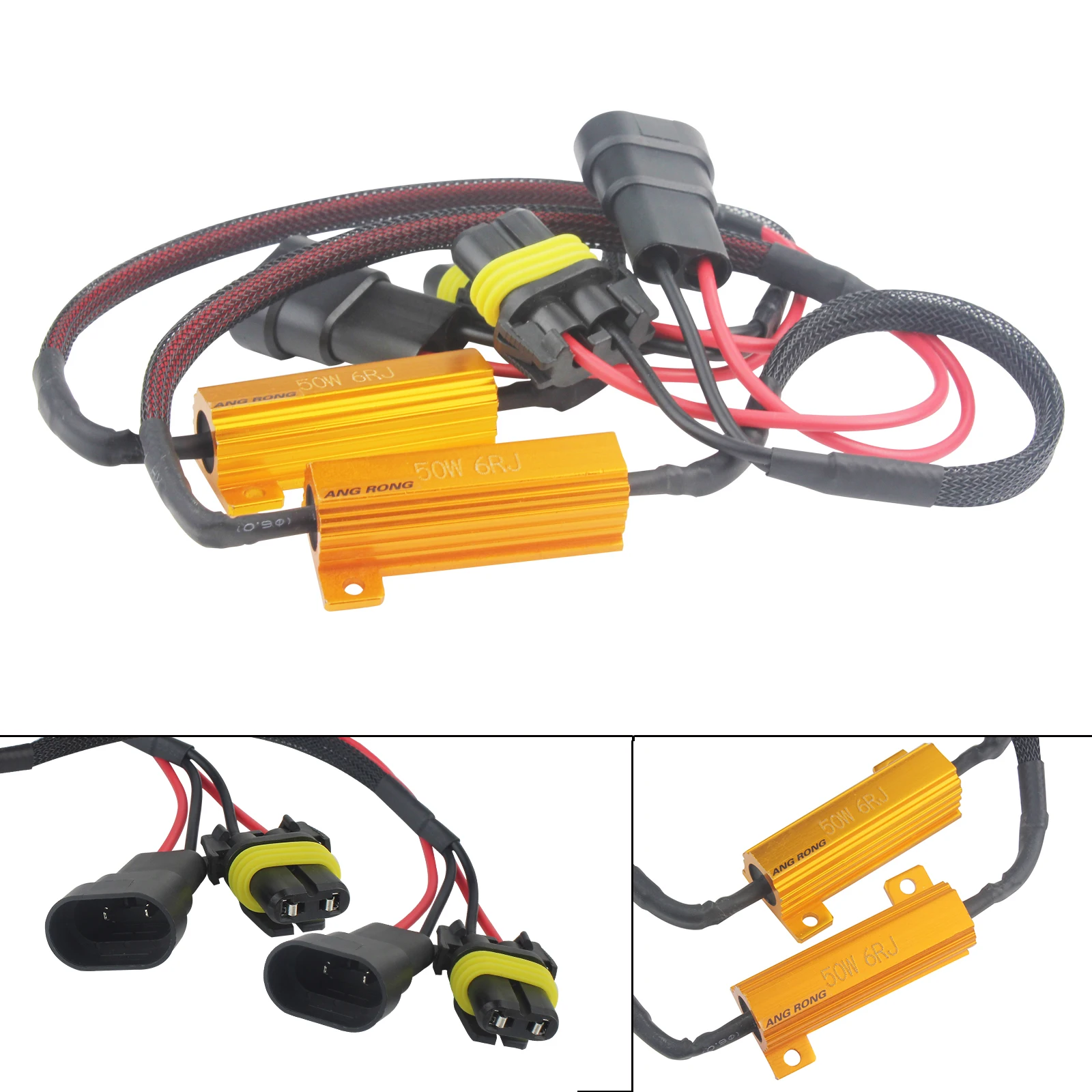 ANGRONG 2x HB4 9006 светодиодный светильник противотуманный DRL несущие резисторы жгуты