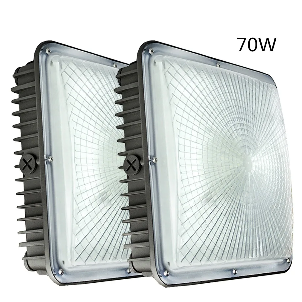 

2 Pack 70W LED Canopy Ceiling Bay Lights 5500k Lamp Industrial Workshop LED Shop Light Garage Light Waterproof Gas Station