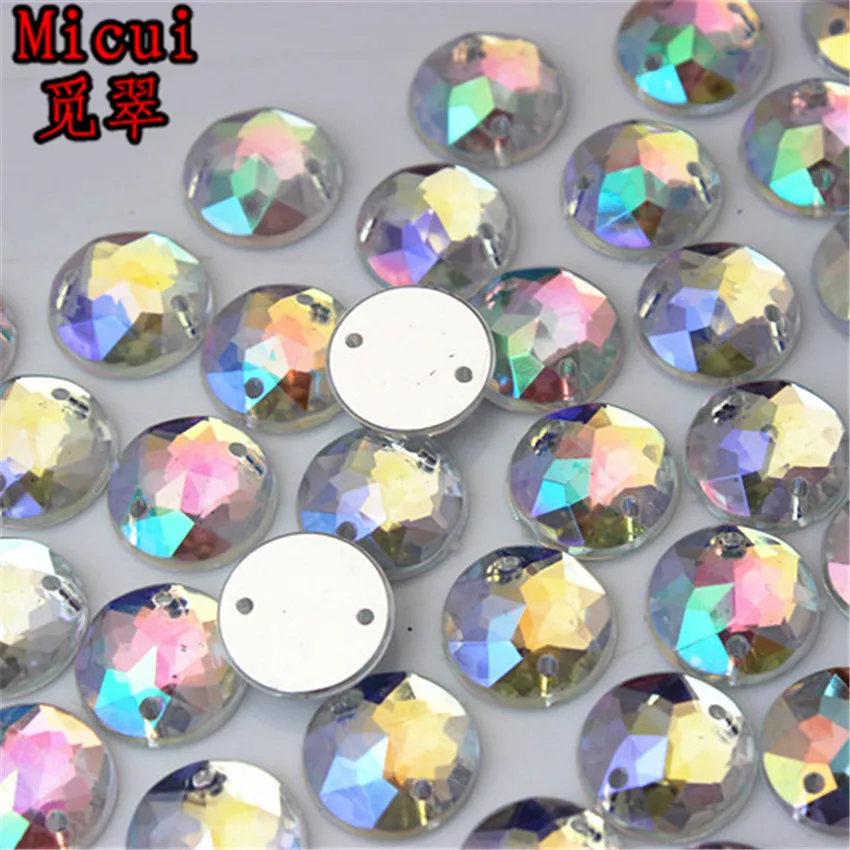 100 шт. прозрачные круглые акриловые стразы Micui ZZ4A 10/12/13/15 мм|sew on|acrylic rhinestonesrhinestone