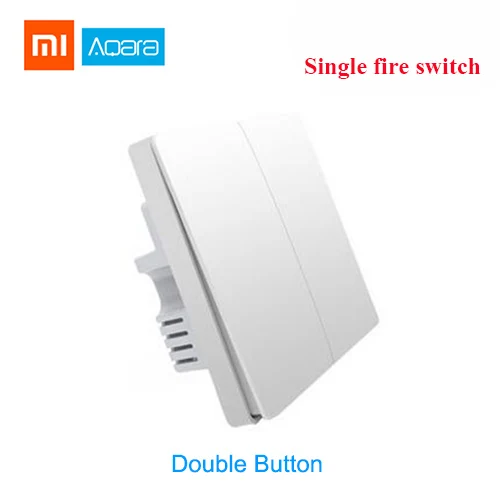 without neutral 2key Настенный выключатель Aqara, умный беспроводной пульт Zigbee, светильник с нулевой линией, переключатель с проводом, без нейтральной стены Zigbee, переключатель - Цвет: without neutral 2key