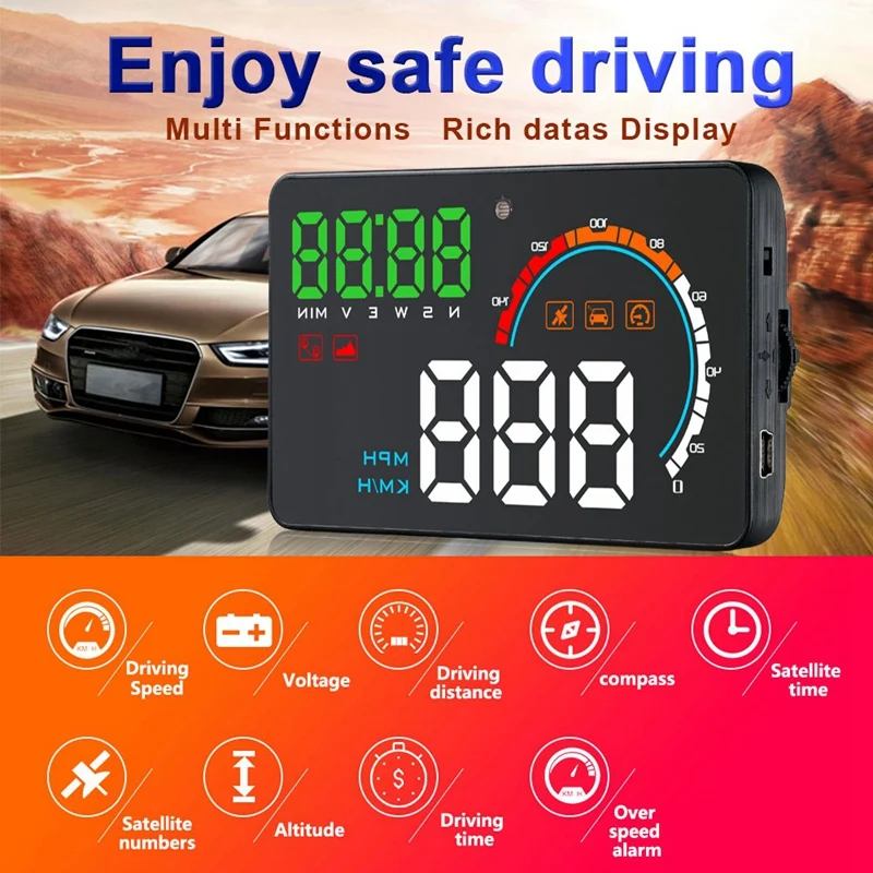 Q5 4-дюймовый Универсальный Автомобильный Hud Дисплей цифровой системы