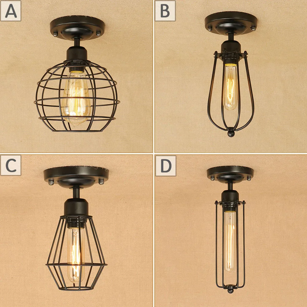 Черная потолочная лампа в стиле ретро E27 110 В 220 перем. Тока|ceiling lights|lights for bedroomlight |