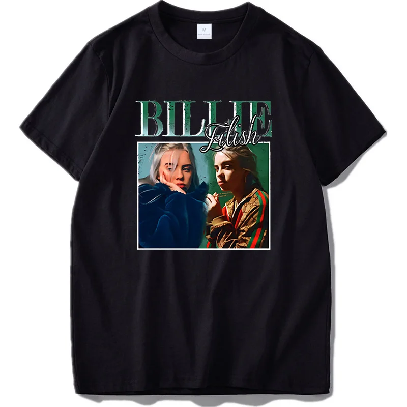 Billie Eilish/футболка, все, что я хотел, поп-певица, одежда, крутая черная, Camiseta, хлопок, футболка, Молодежная, унисекс, европейский размер