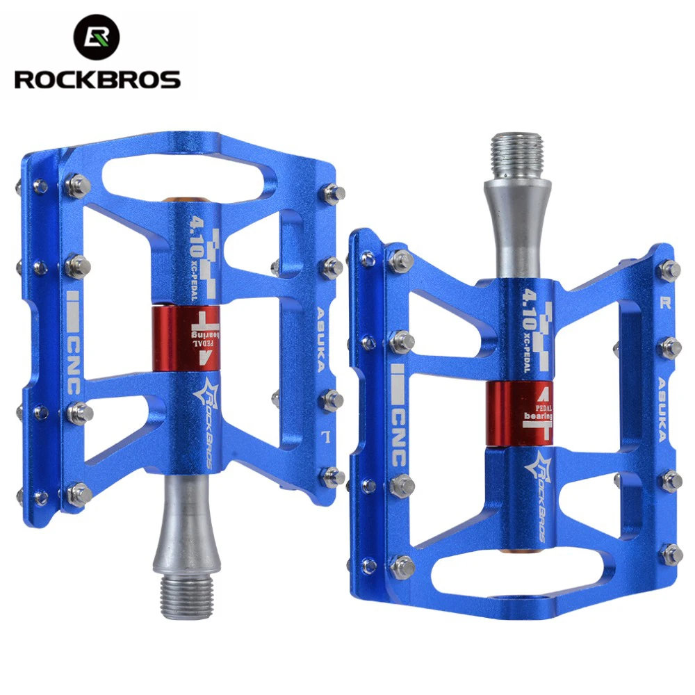 ROCKBROS 4 Подшипники Педали Велосипеда противоскользящие Сверхлегкие ЧПУ MTB Горные Велосипедные Педали Запечатаные Подшипник Педали Велосипедные Аксессуары