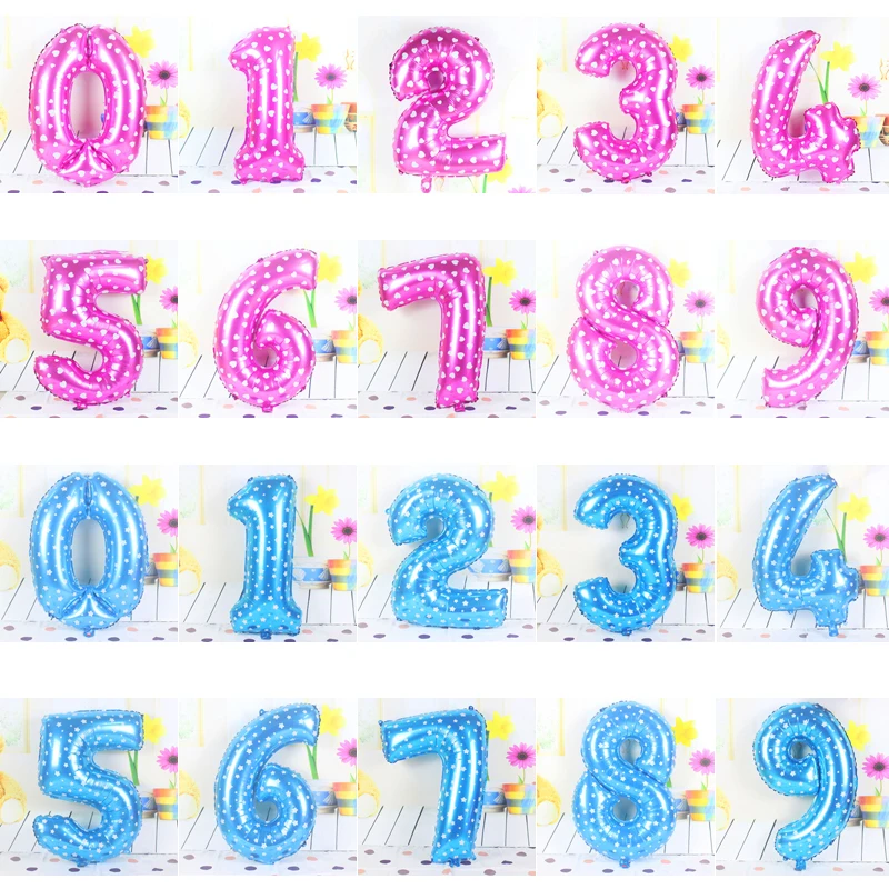 32inch number Ballon figures Gold Silver big wedding happy Birthday foil balloons festive decoration large balloon Party | Дом и сад