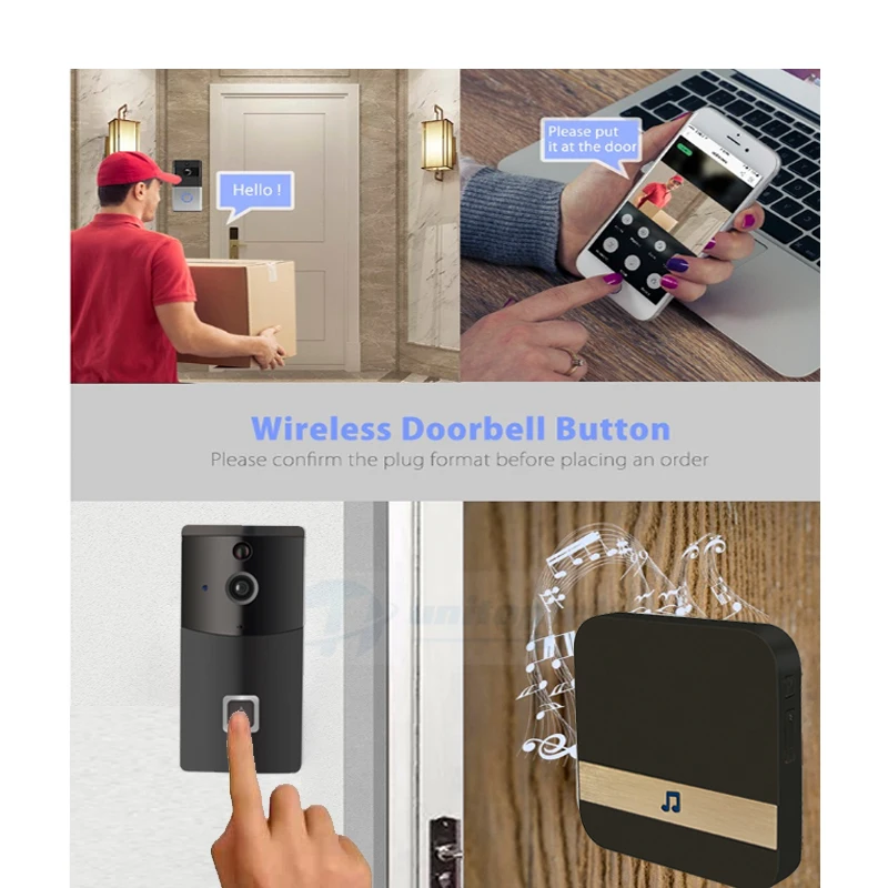 Anytek B10 умный WiFi дверной звонок с визуальной записью Низкое энергопотребление