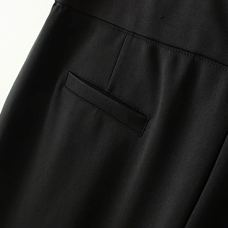 Плюс размеры Осень Зима Высокая талия pantalon femme 2018 черный хлопок широкие брюки