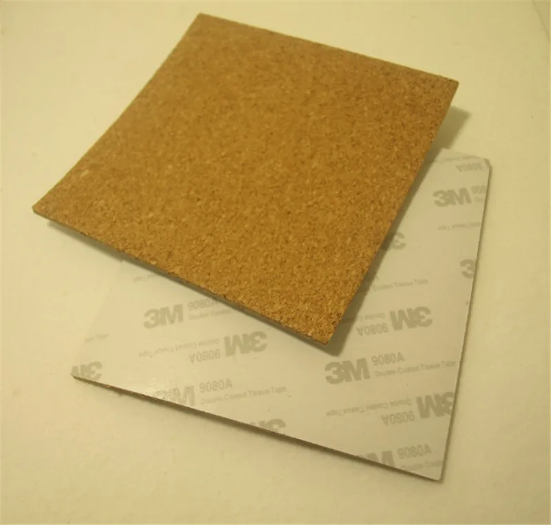 4шт* Пластины из пробкового утеплителя размером 4,5x4,5 дюйма для нагревательной платформы 3D-принтера RepRap с липкой лентой и теплоотражающей пластиной.