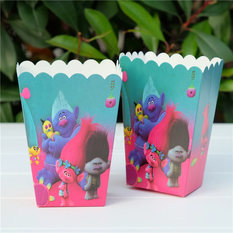 6 шт./лот Тролли Мак DJ Suki парень Бриллиантовая ветка мультфильм попкорн коробка