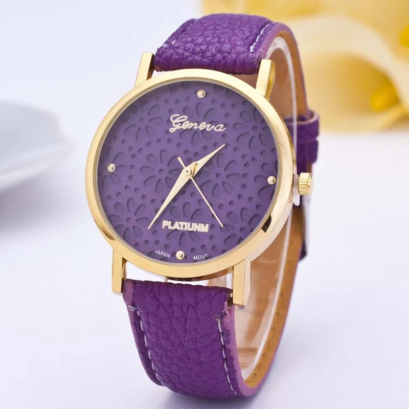 Новый Женева Повседневное Для женщин часы для подарков Творческий полый сливы