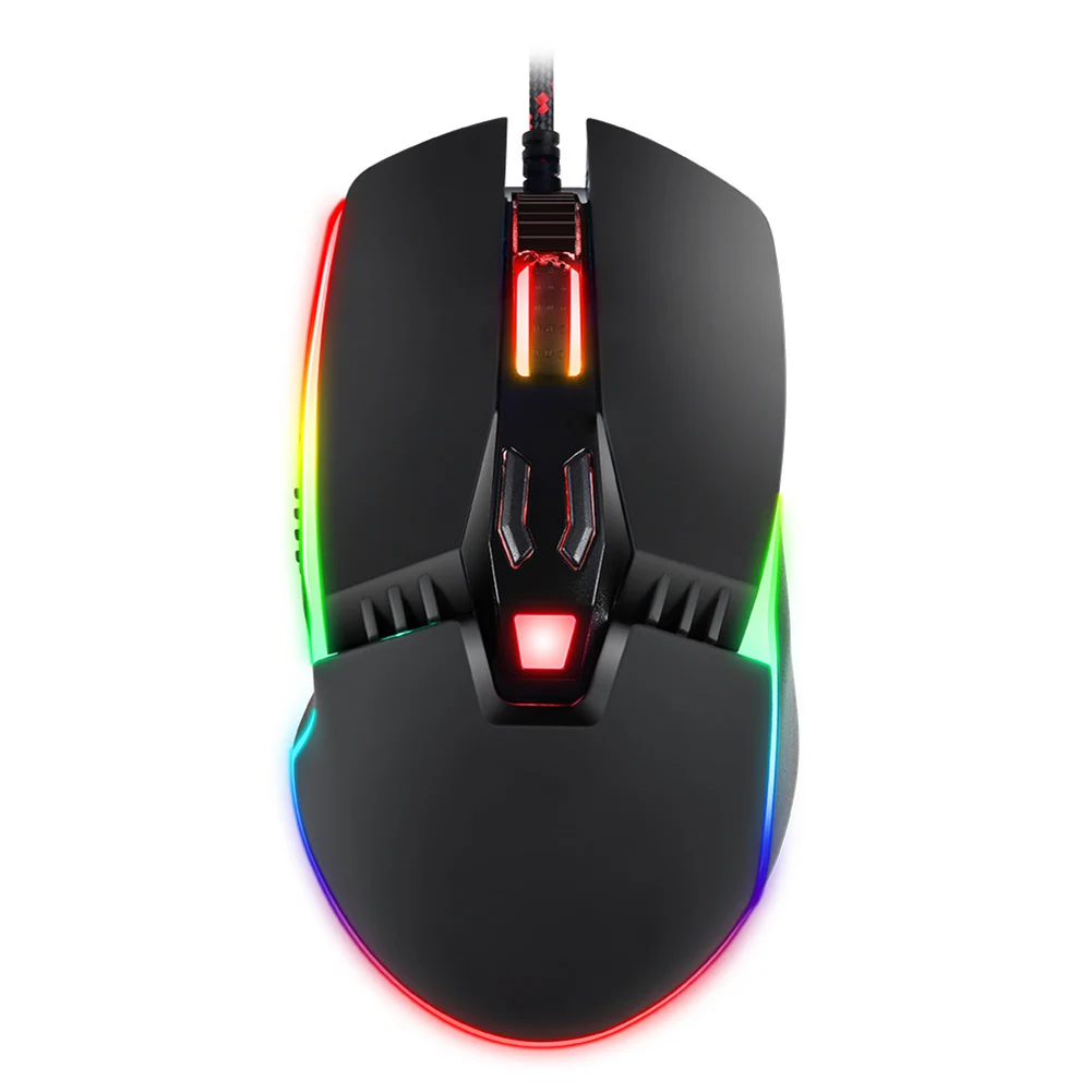 Проводная игровая мышь 4000 точек/дюйм 4 скоростная Регулировка DPI RGB подсветка для