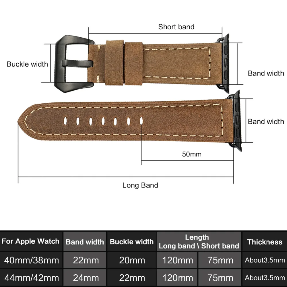 Кожаный ремешок MAIKES для Apple Watch 6 SE 5 4 3 2 1 38 мм 40 кожаный iwatch 44 42 Br|watchband for apple watch|watch