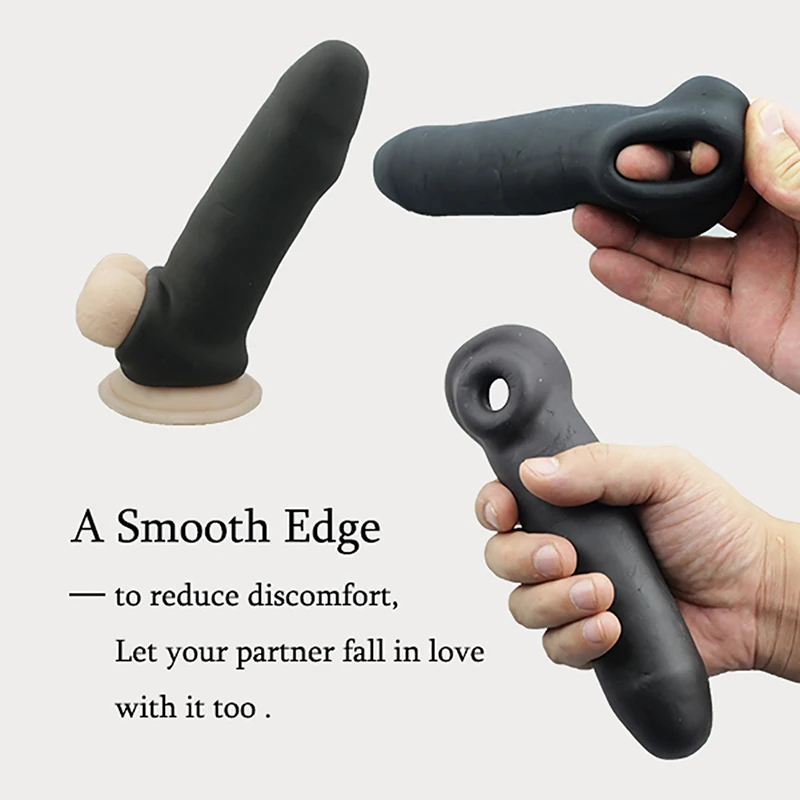 Мягкий обхват удлинители полового члена рукава силиконовый Гладкий член