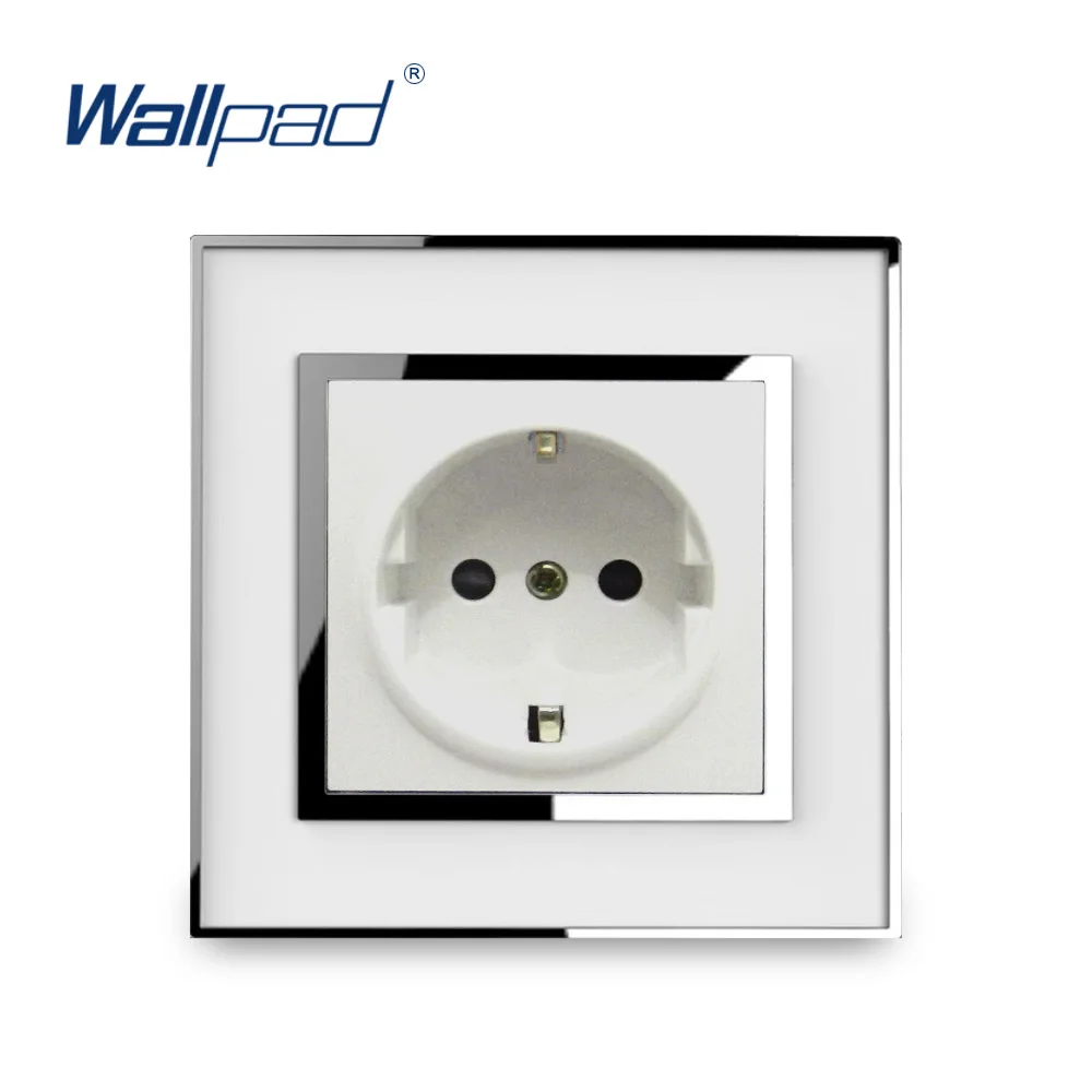 2 Pin Мощность розетка Wallpad люксовые клавишные настенные электрические розетки зеркальный акриловый чехол-Панель ЕС Пособия по немецкому языку Стандартный 16A AC 110~ 250V Schuko Tomada