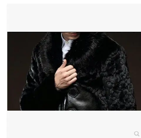 Мужские зимние сапоги с мехом норки пальто длинный искусственный Лисий меховой