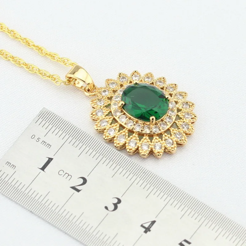 Женский Ювелирный Комплект WPAITKYS комплект золотистых украшений с зеленым