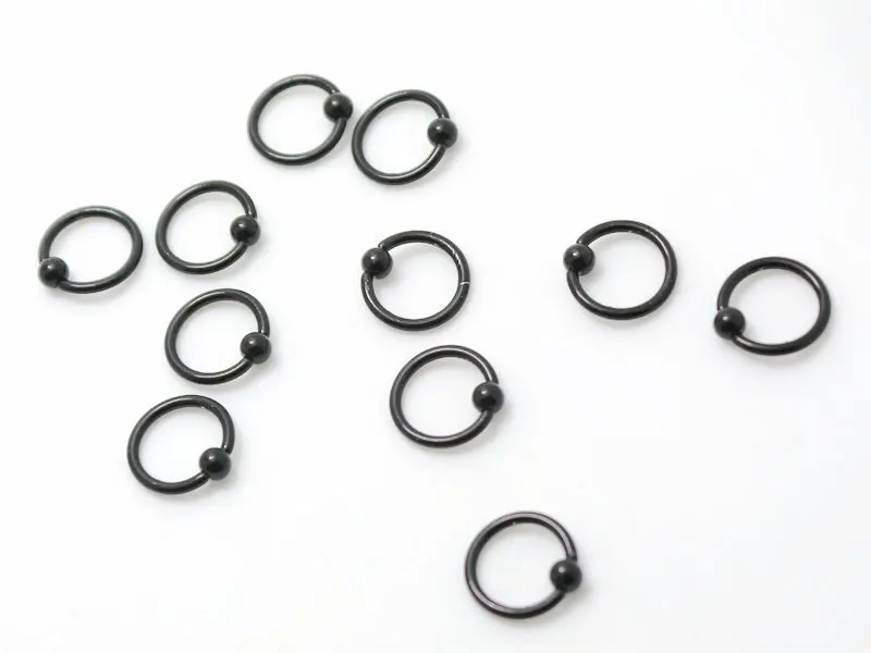 Кольцо для пирсинга черное с бусинами 3 мм|3mm balls|piercing jewelry lotring septum |
