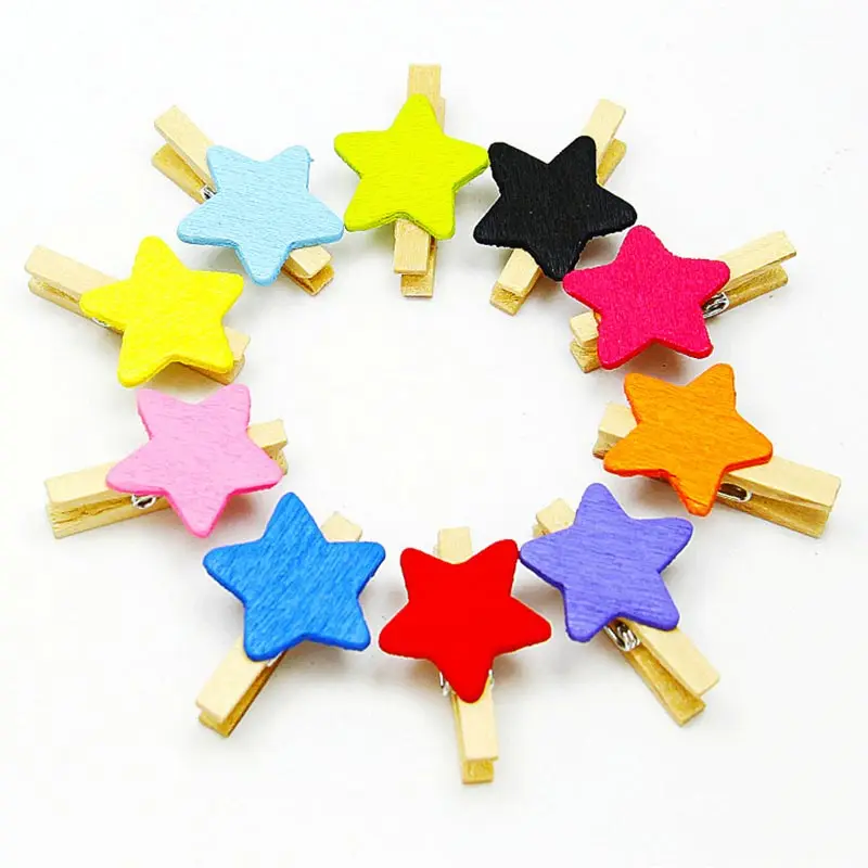 

200pcs/lot Wholesale Small Size 3x0.4cm Mini Spring colorful Wood Clips for Clothespin Craft Decoration Clip Photo Clips Pegs