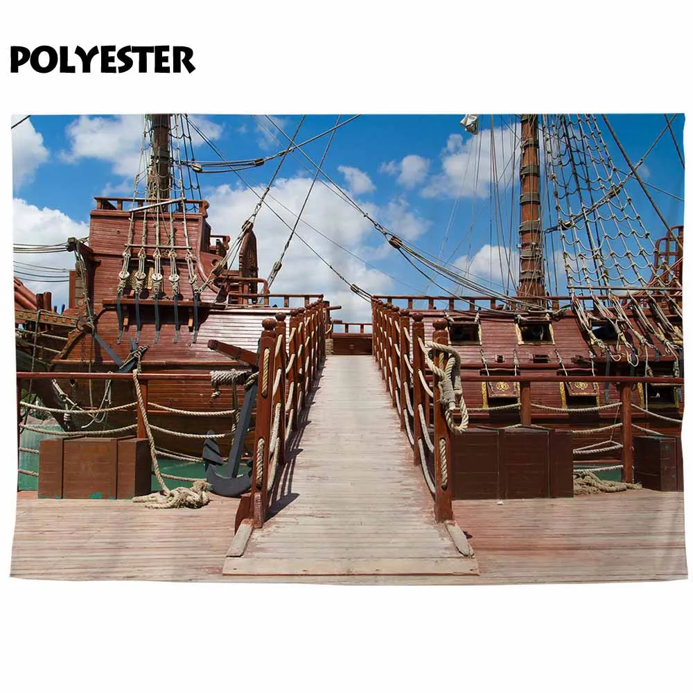 Allenjoy фоны для фотостудии вход в пиратский корабль парк белые облака голубое небо