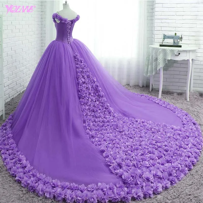 YQLNNE Vestido дебютантное платье бальное платье Бальные платья с открытыми плечами 3D цветы сладкий 16 платье Vestidos De 15 Anos - Цвет: Such as picture