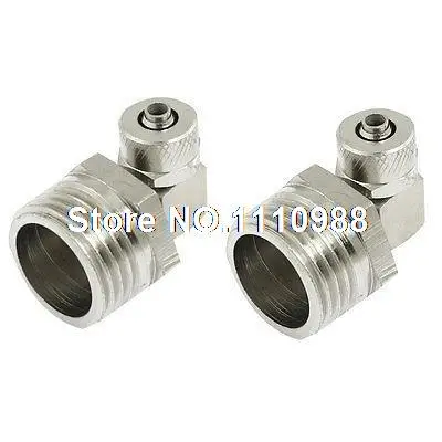 

2 Pcs 1/2" PT Thread Right Angle Rapid Screw Hex 4mm x 6mm Tubing Fittings