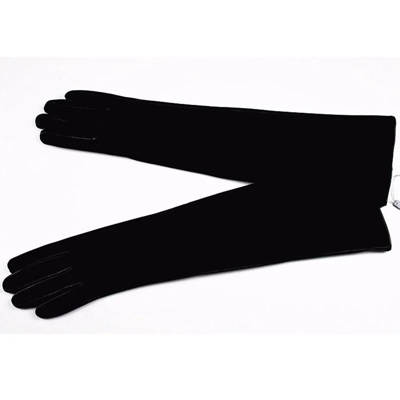 Eldiven Guantes новые полки женские длинные перчатки из овчины Теплые осенние и зимние половина замши кожаная повязка Наборы