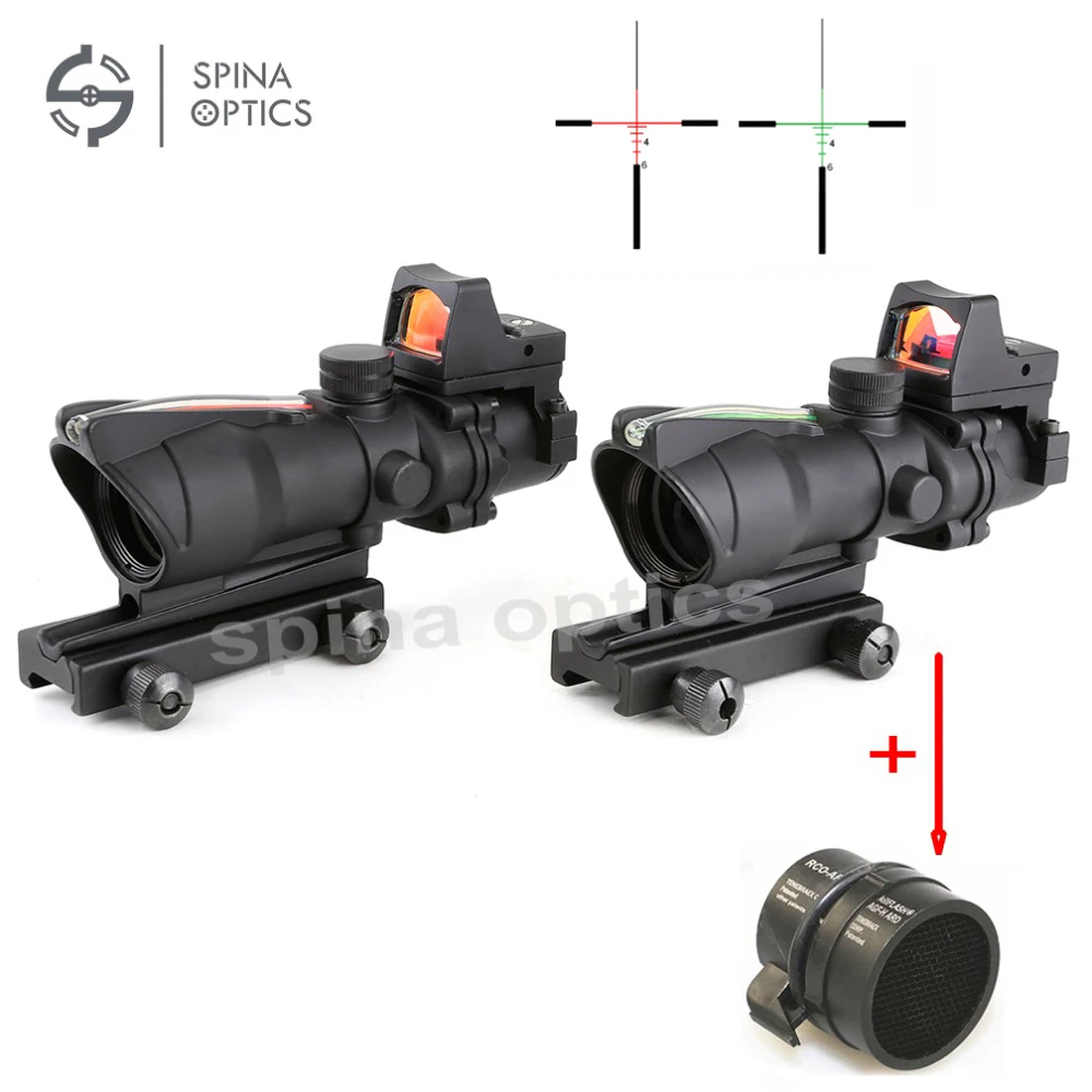 SPINA ACOG 4X32 настоящая сетка волоконно оптический прицел красный зеленый с