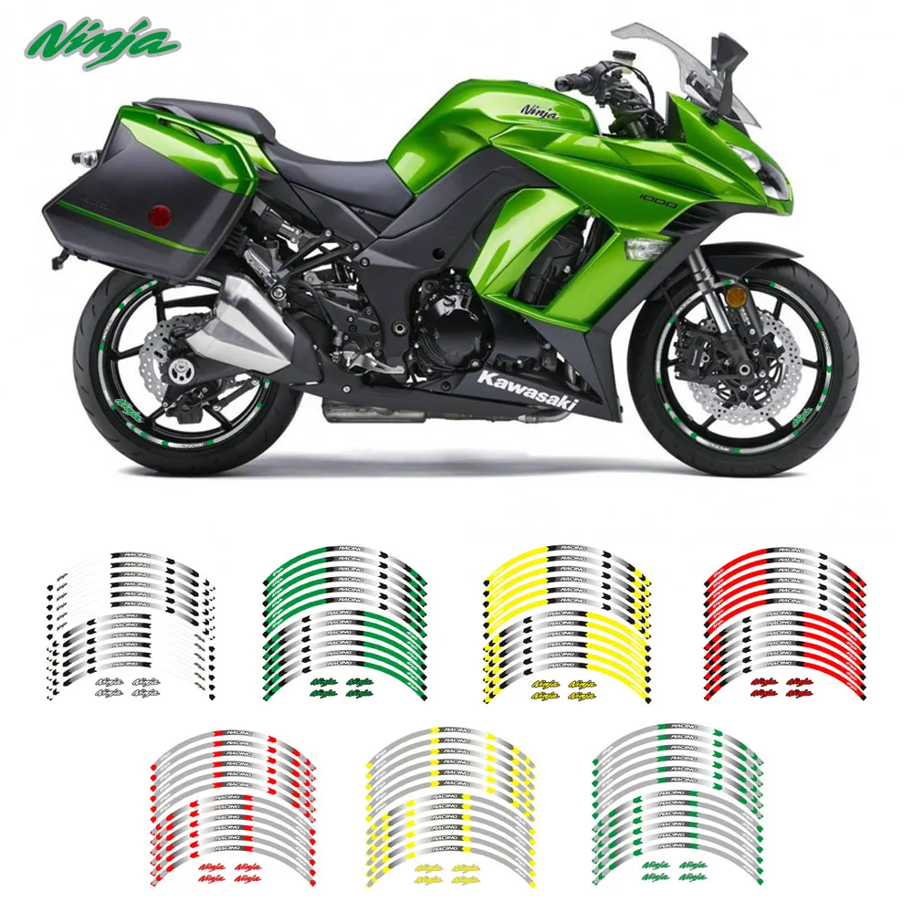 Колеса мотоцикла наклейки светоотражающие наклейки обод полосы для Kawasaki NINJA250 NINJA300 NINJA650F NINJA1000 ZX-6R 10R 14R H2/H2R