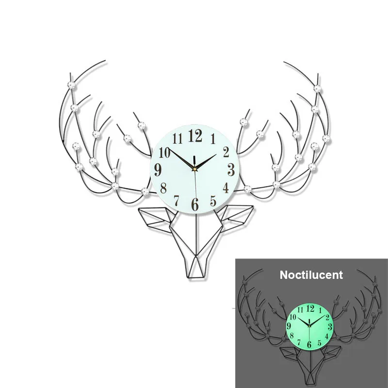 Скандинавские ретро настенные часы с изображением оленя минималистичные
